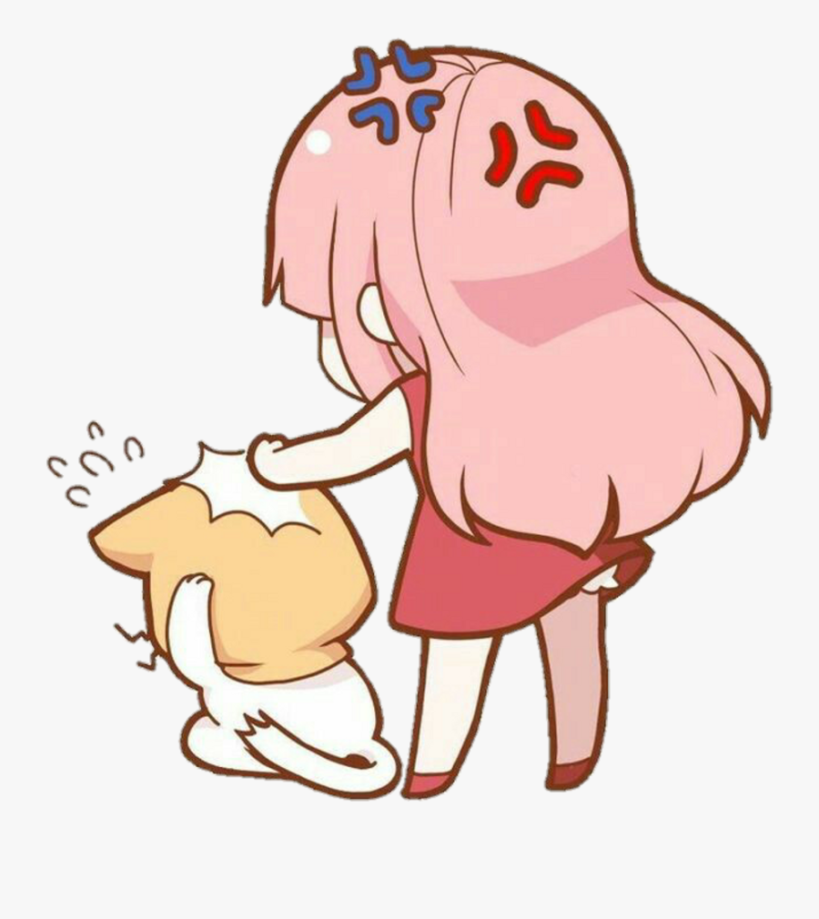 Anime Kawaii Pink Pinkhair Animegirl Girl Cat Neko - Cat Pink Hair Anime Girl, Transparent Clipart