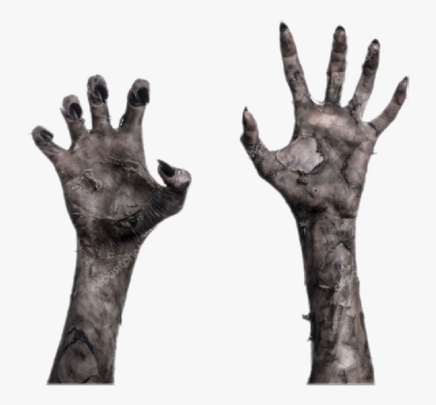 Death Arms Nails Hands Effects Makeup Zombie Black - Zombie Hand Transparent Background, Transparent Clipart
