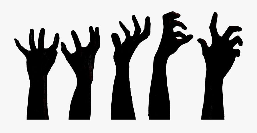 Transparent Human Shadow Png - Reaching Zombie Hands, Transparent Clipart