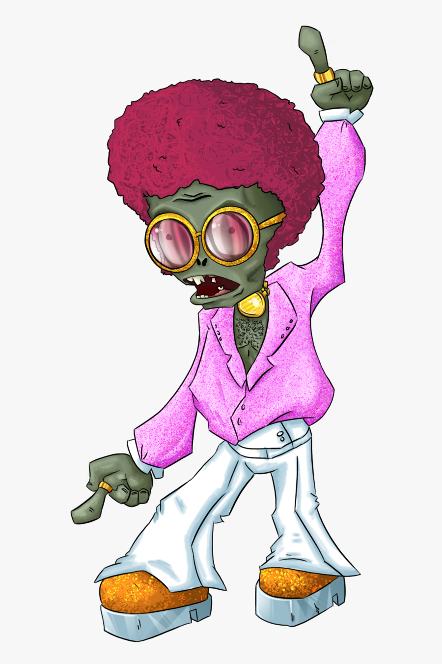 Disco Stu Plants Vs Zombies Guy Complete By Rz0rs - Plants Vs Zombie Disco Zombie, Transparent Clipart