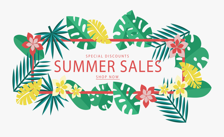 Web Leaves Discount Banners - Banners Clipart Tropical Png, Transparent Clipart