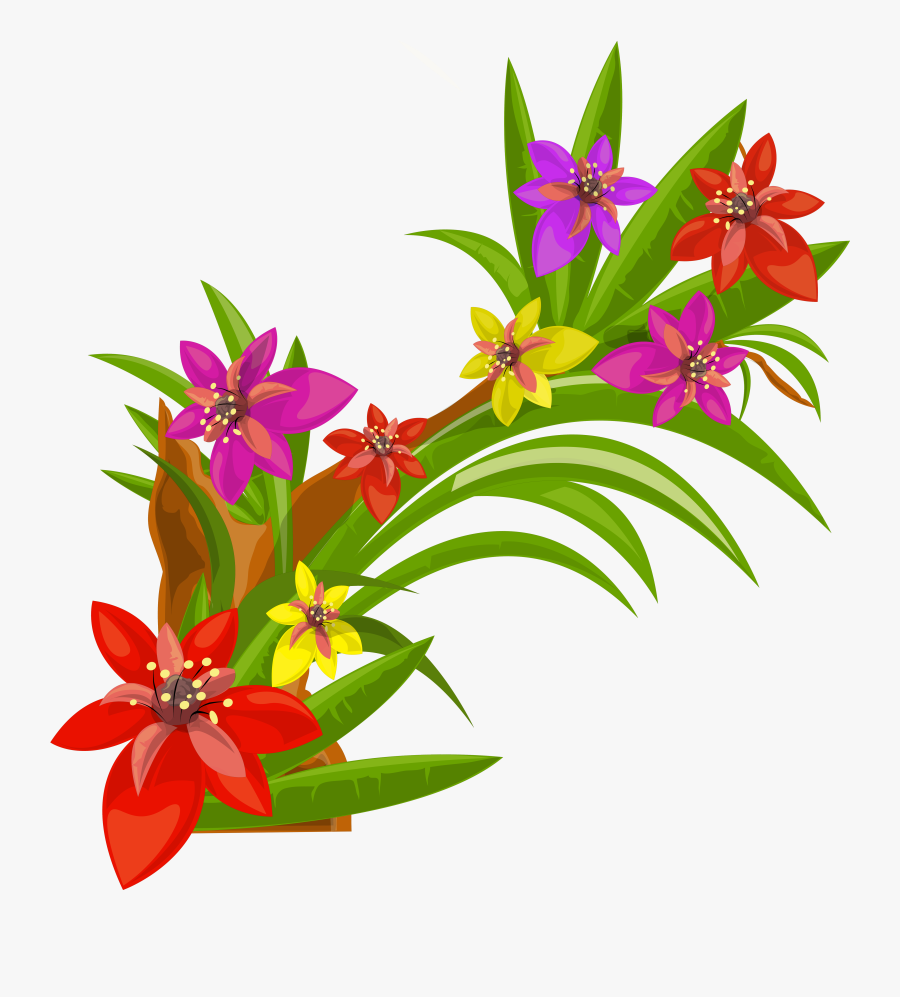 Exotic Flowers, Art Flowers, Flower Art, Flowers Decoration, - Tropical Flower Flowers Clipart Png, Transparent Clipart