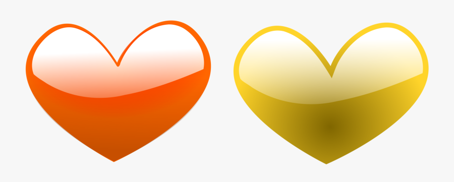 Orange,heart,love - Orange And Yellow Hearts, Transparent Clipart