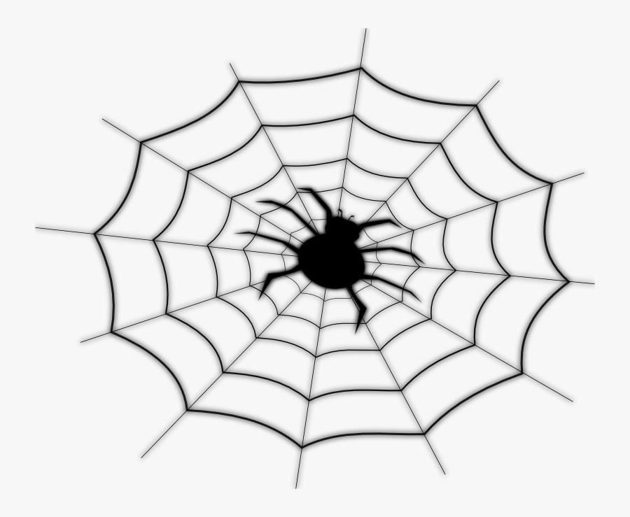 Spider On Spider Net - Spider Web Clip Art, Transparent Clipart