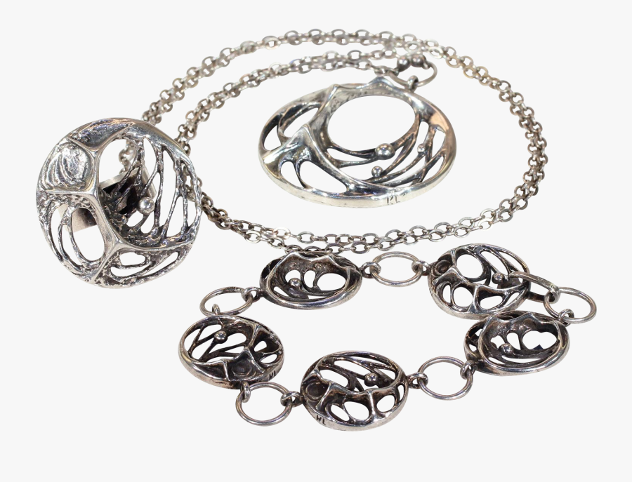Vintage Sten & Karl Laine Spider Web Bracelet Necklace - Body Jewelry, Transparent Clipart