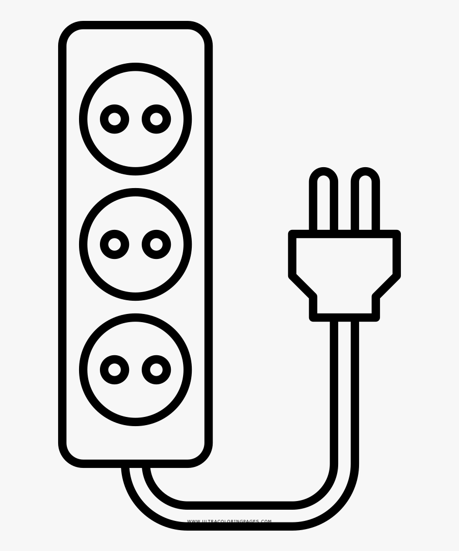 Extension Cord Coloring Page Clipart , Png Download - Clipart Extension Cord Logo, Transparent Clipart