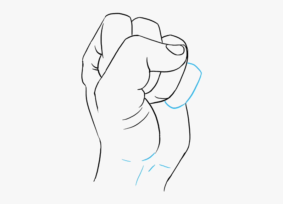 How To Draw Fist - Line Art, Transparent Clipart