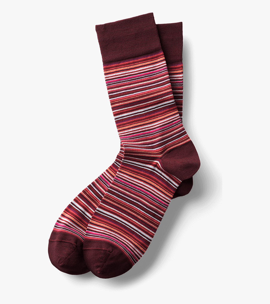 Business Light Bordeaux Gestreift - Sock, Transparent Clipart