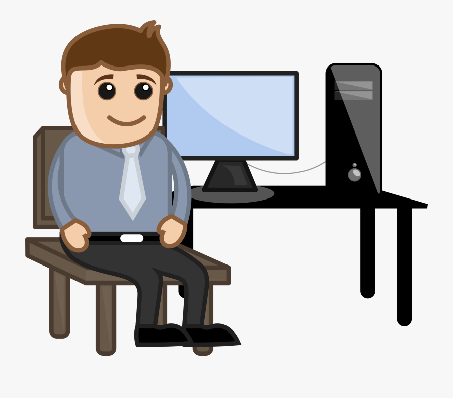 Transparent Teacher Computer - Person Sitting In Chair Clip Art, Transparent Clipart