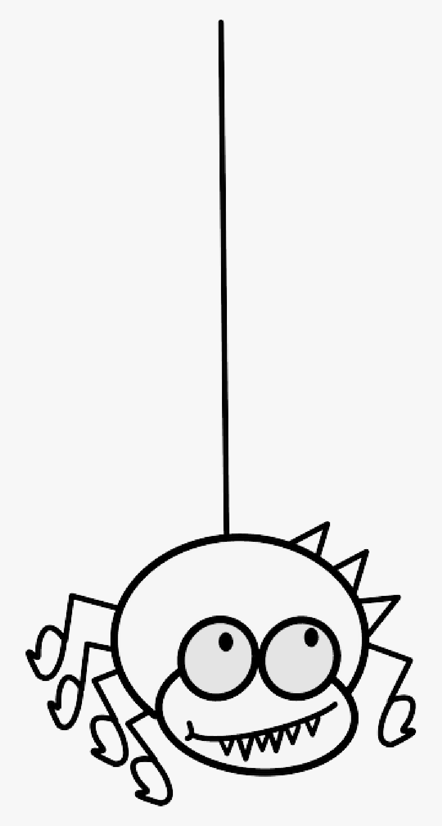 Spider Web Clip Art , Png Download - Spider Cartoon Black And White, Transparent Clipart