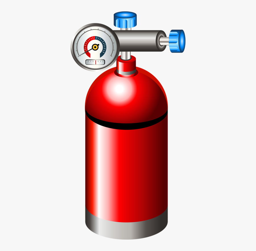 Fire Extinguisher Cartoon Oxygen Tank - Cylinder, Transparent Clipart