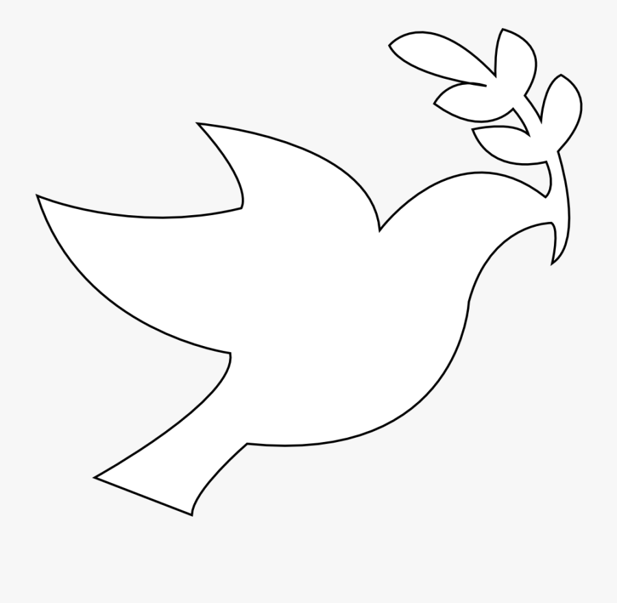 Peace Dove Clipart Black And White - Imagem De Pombinha Para Batizado Menina, Transparent Clipart
