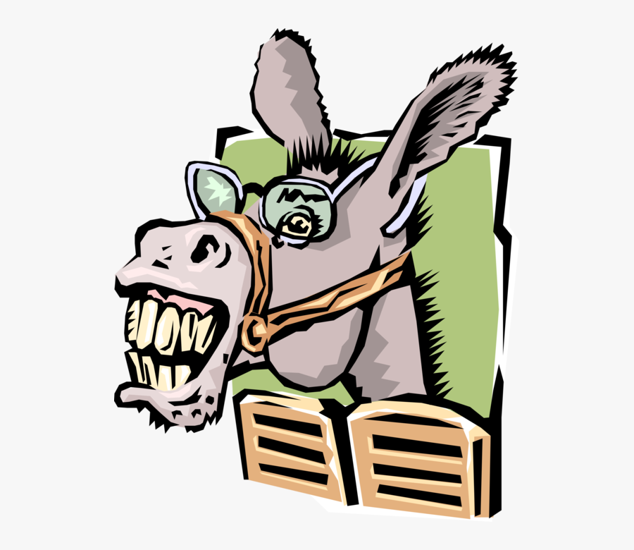 Vector Illustration Of Donkey Ass Horse With Eyeglasses - Cool Pics Of Donkeys, Transparent Clipart