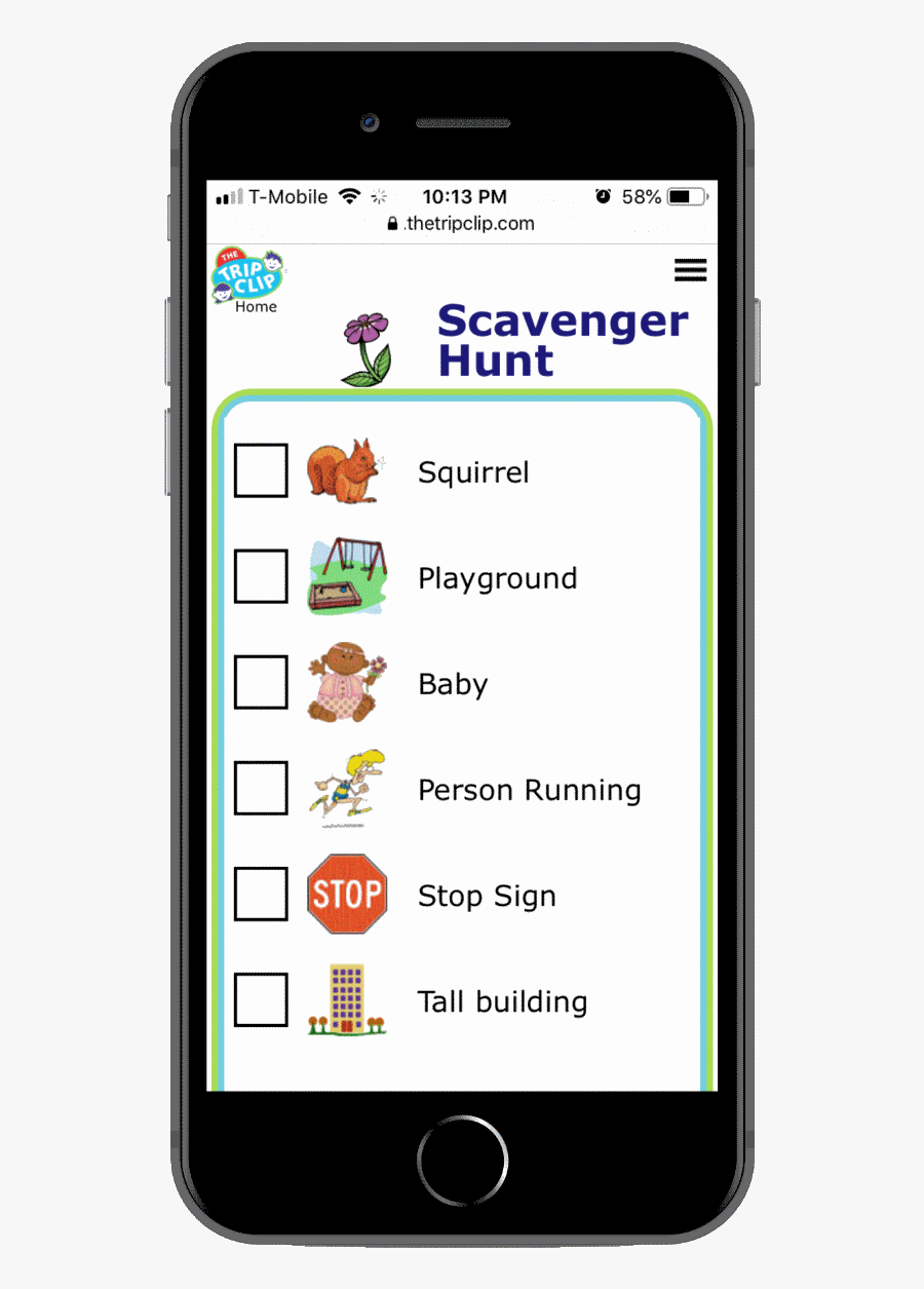 Picture Checklists Things For Kids To Find On Walking - Stop Sign, Transparent Clipart