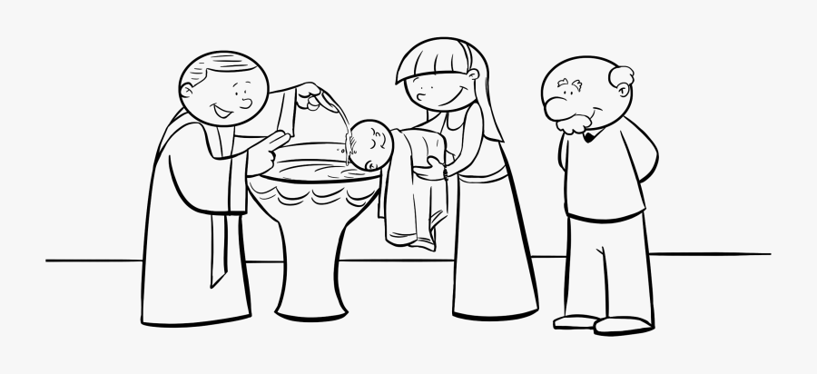 Catholic Drawing Baptism - Dibujo Del Sacramento Del Bautismo, Transparent Clipart