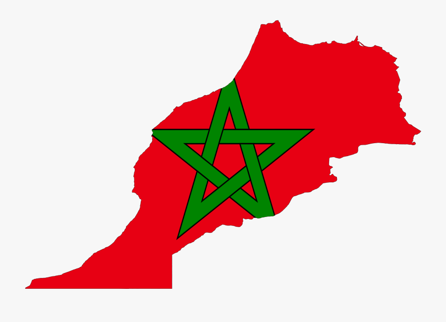 Morocco Flag Map, Transparent Clipart