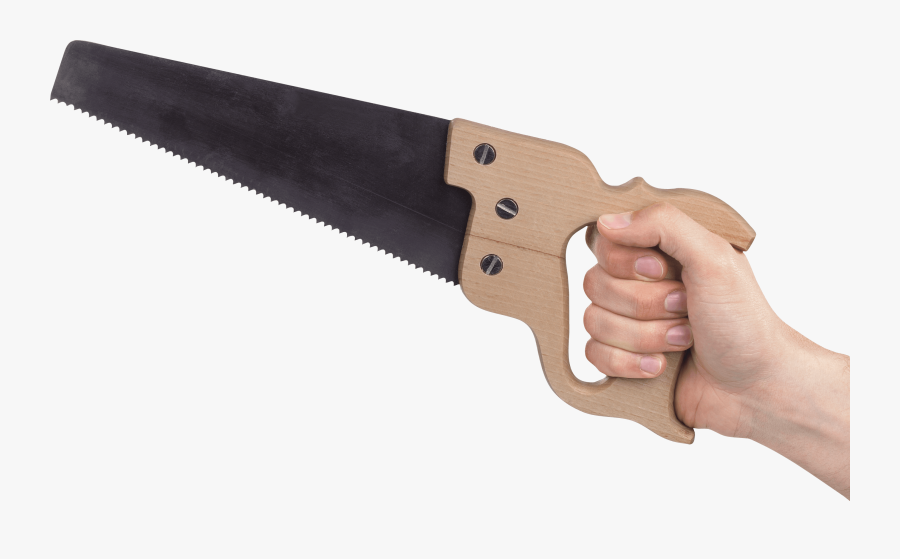 Hand Holding Saw - Hand Holding A Saw, Transparent Clipart