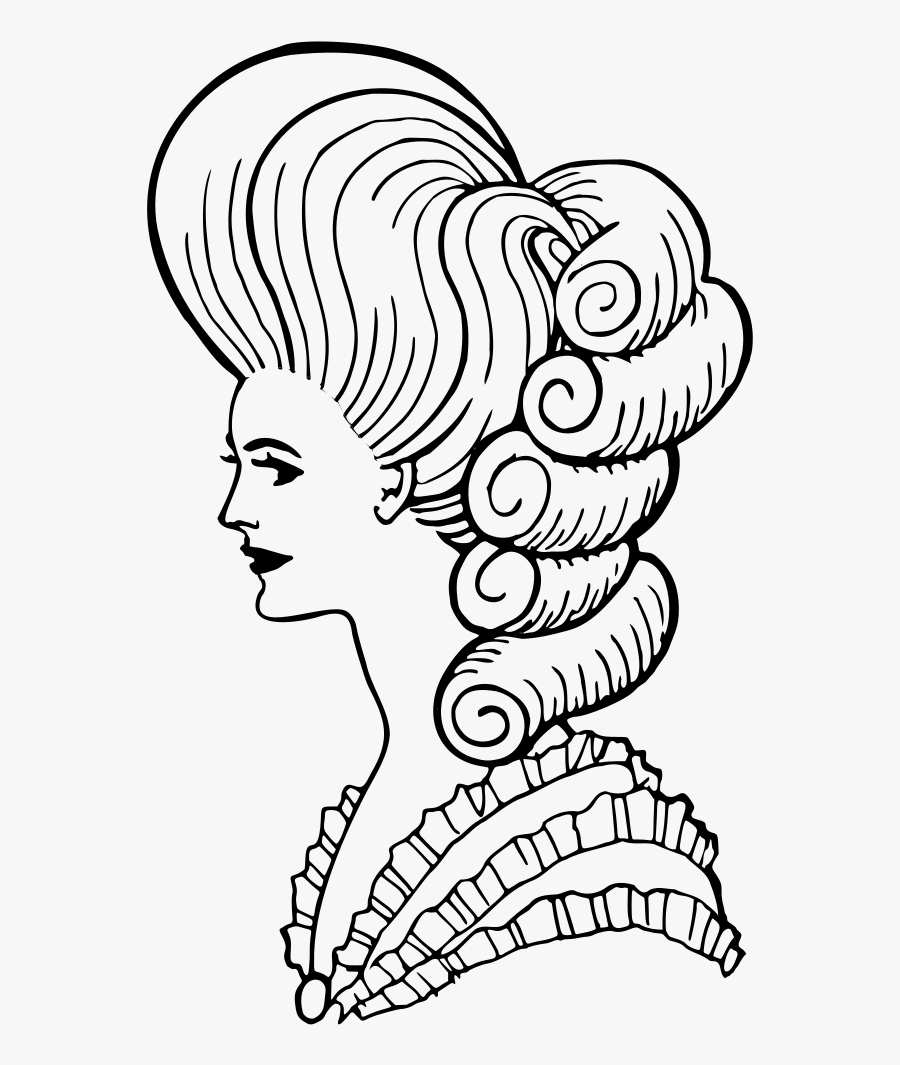 Line Art,eye,jaw - Madame Pompadour Hair, Transparent Clipart
