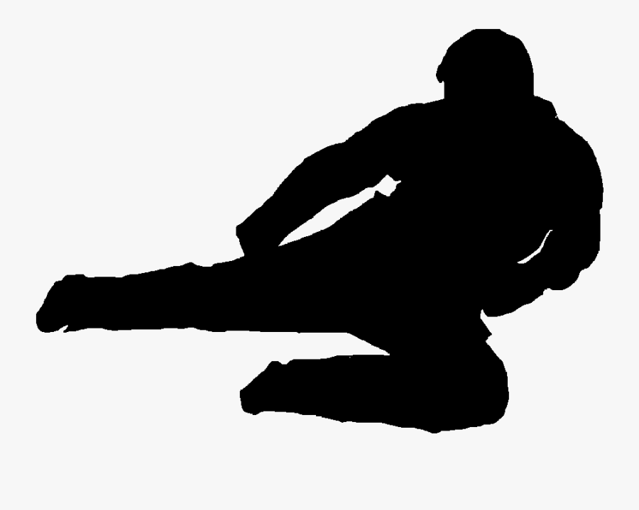 Tae Kwon Do Side - Flying Side Kick Silhouette, Transparent Clipart