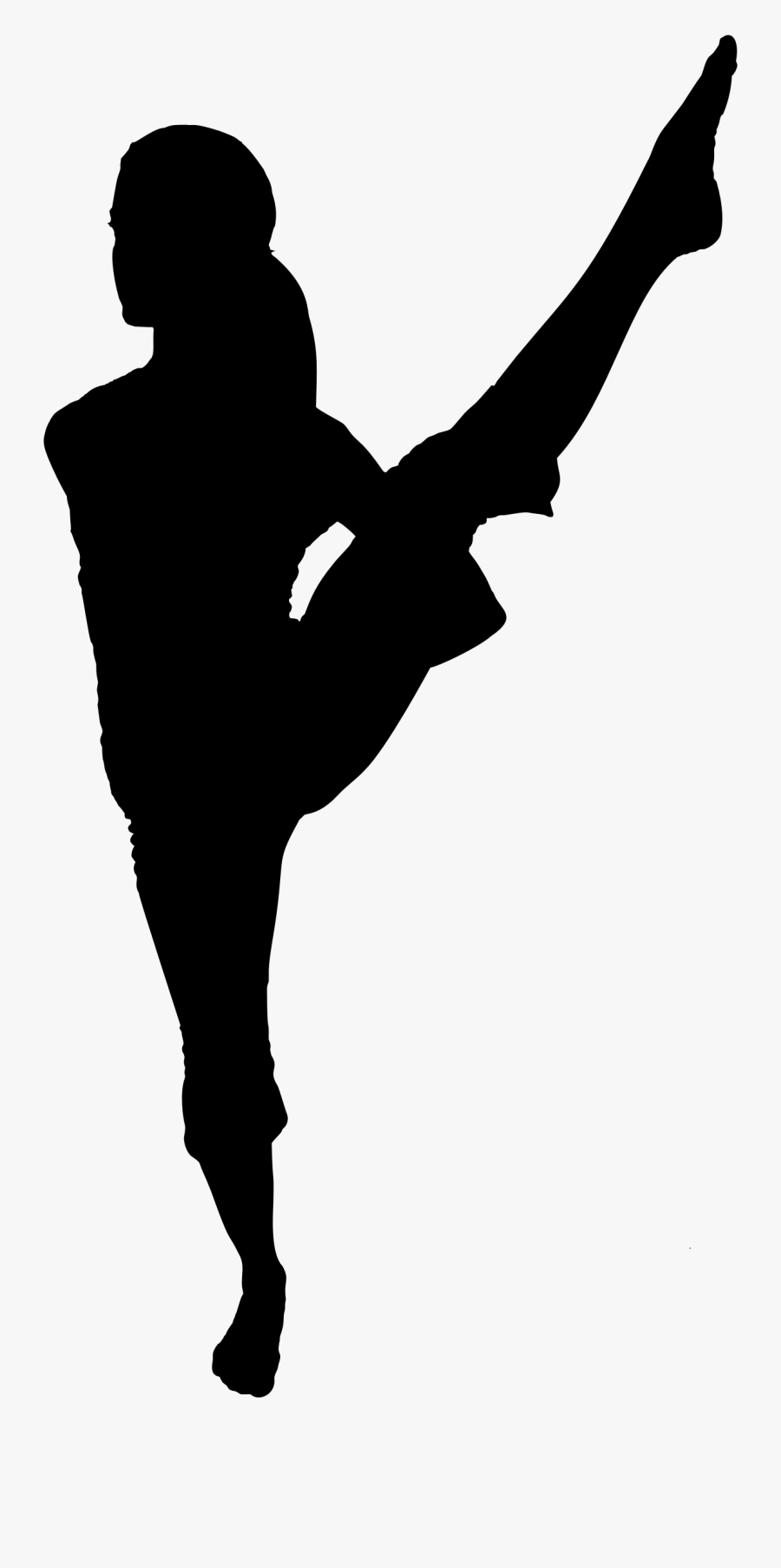 Karate Clipart Taekwondo Flying Kicks - Fitness Girl Shape Shadow, Transparent Clipart