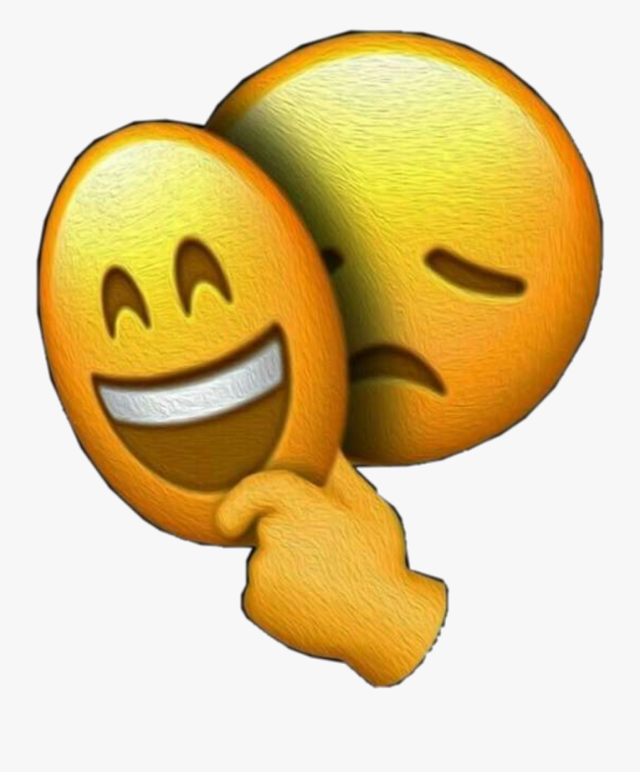 #interesting #emoji #sad #happy #sadboihours #freetoedit - Inside Sad Outside Happy, Transparent Clipart