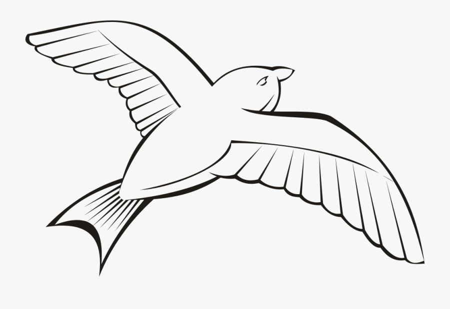 Flying Bird Clipart Outline , Transparent Cartoons - Bird In Flight Outline, Transparent Clipart