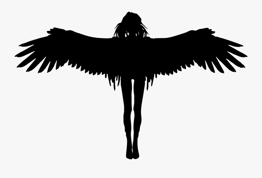 Silhouette,neck,joint - Dark Angel Wings Png, Transparent Clipart