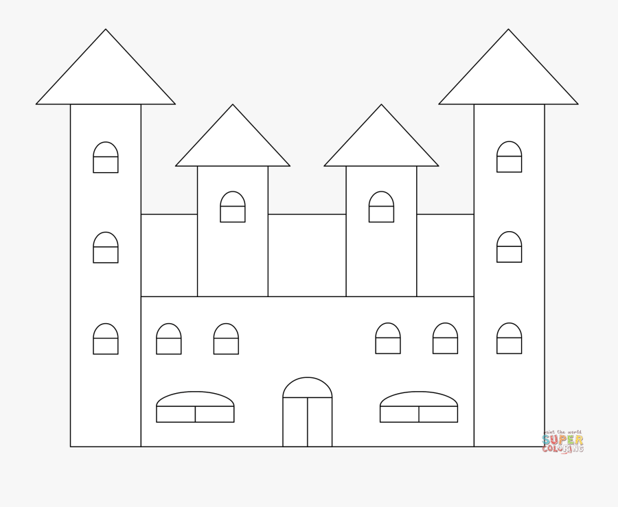 Simple Castle From Buildings - Simple Castle Coloring, Transparent Clipart