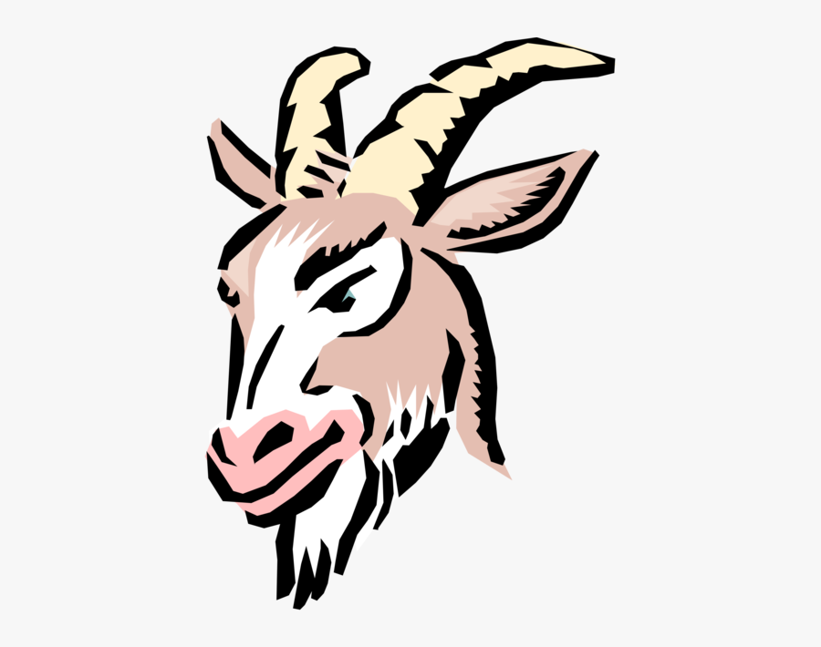 Clip Art Vector Image Illustration Of - Cartoon Clipart Goat Png, Transparent Clipart