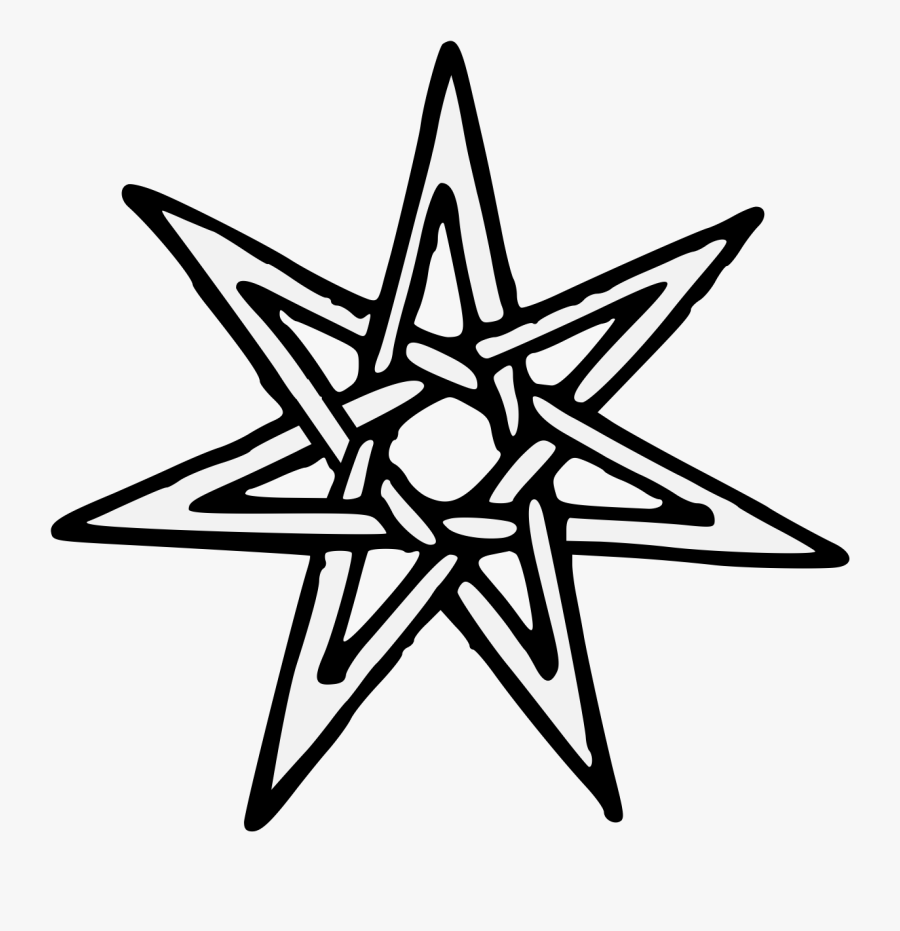 Pointed Heptagram Seven Point Star, Transparent Clipart