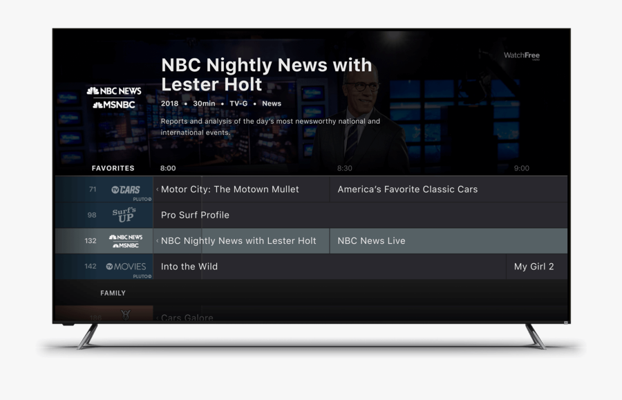 Vizio Tv Featuring Watchnow - Vizio Watch Free Channel Lineup, Transparent Clipart