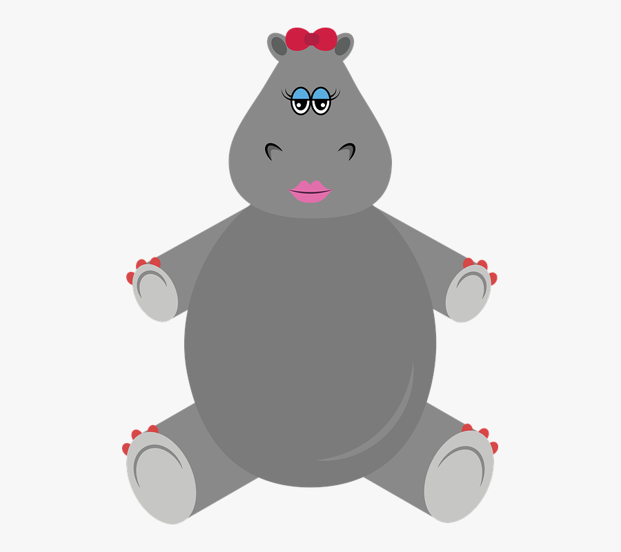 Transparent Baby Hippo Png - Hipopotamo Menina, Transparent Clipart