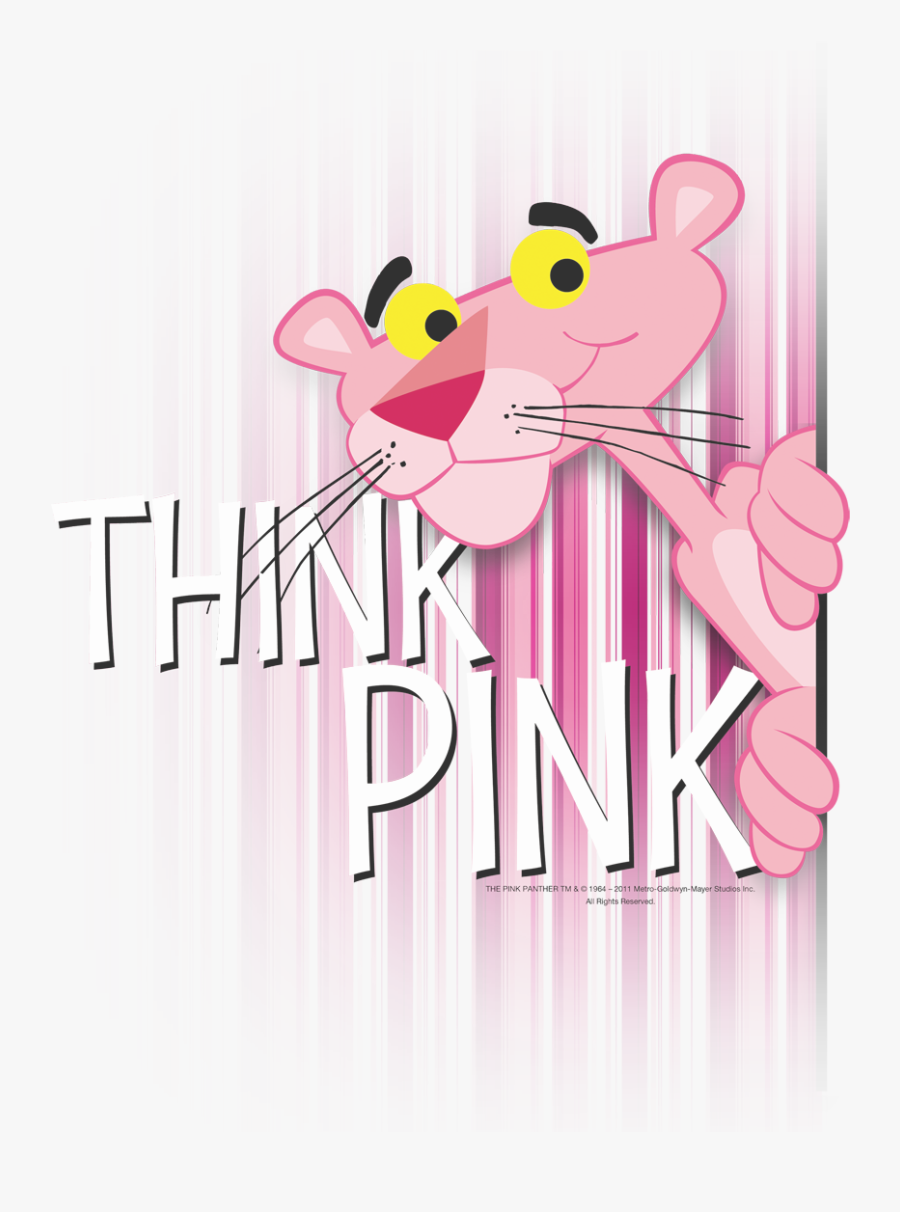 Pink Panther Think Pink Juniors T-shirt - Pink Panther Think Pink, Transparent Clipart