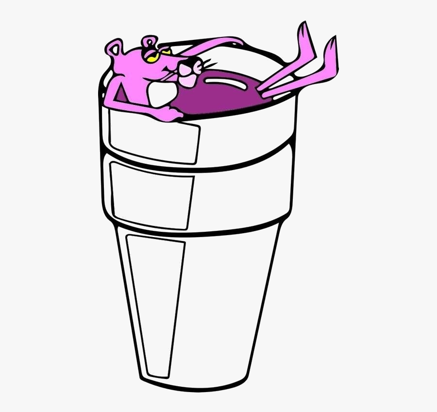 #pink #panther #purple #lean - Pink Panther In Codeine, Transparent Clipart