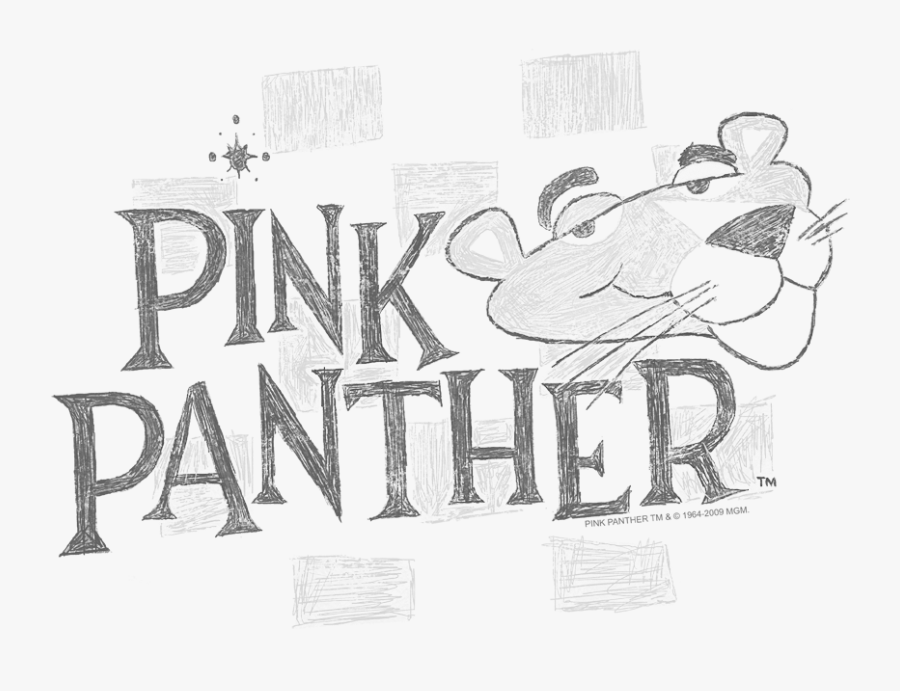 Pink Panther Sketch Logo Juniors V Neck T Shirt - Sketch, Transparent Clipart