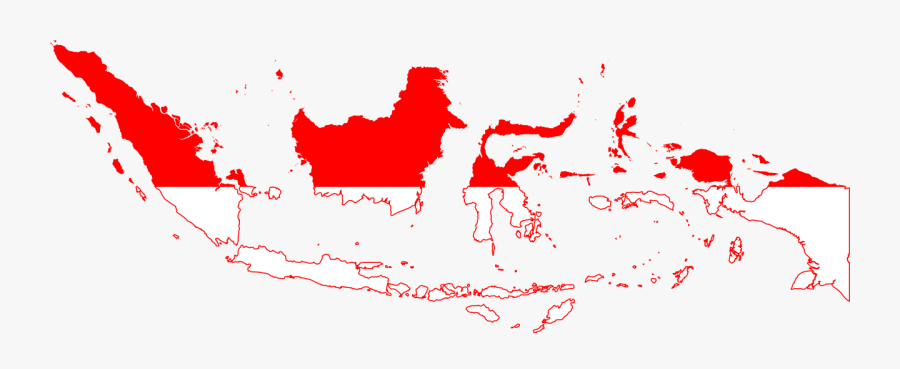 Flag Map Of Indonesia - Indonesia Map With Flag, Transparent Clipart