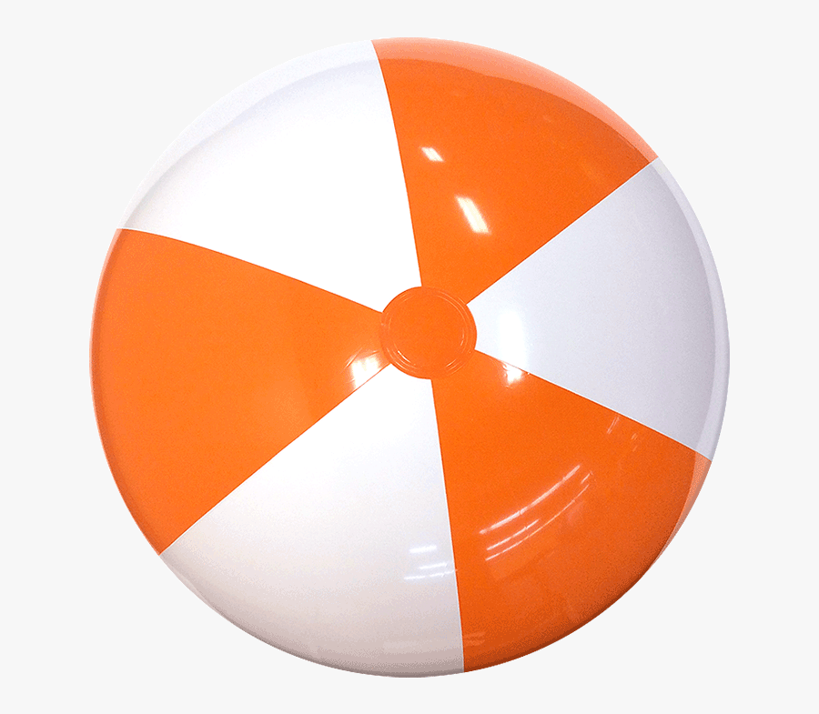 Transparent Beach Balls Clipart - Orange And White Beach Ball, Transparent Clipart