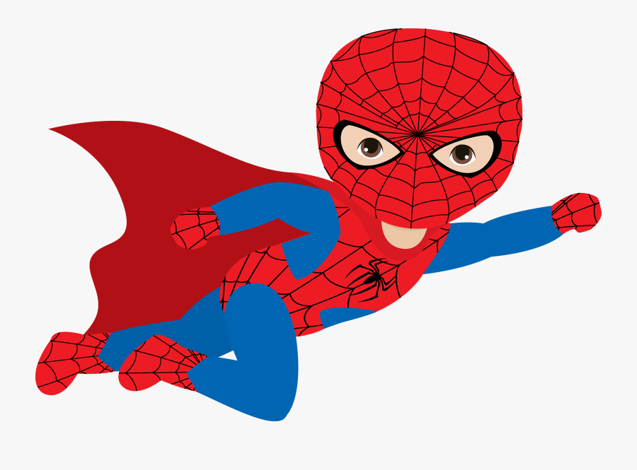 Transparent Super Hero Cape Png - Kid Cartoon Spiderman Image Png, Transparent Clipart