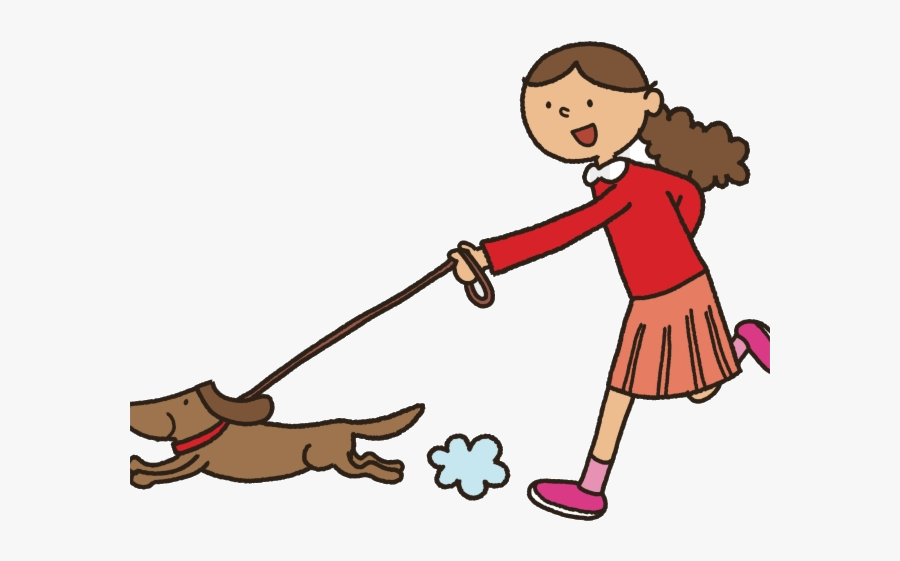 Dog Walking Clipart Walk Transparent Png - Girl Walking Dog Clipart, Transparent Clipart