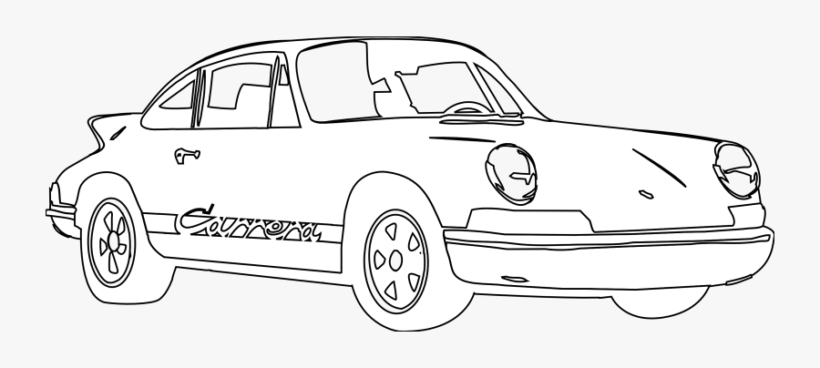 Porsche 911 Carrera White October 2011 Openclipart - Porsche Black And White, Transparent Clipart