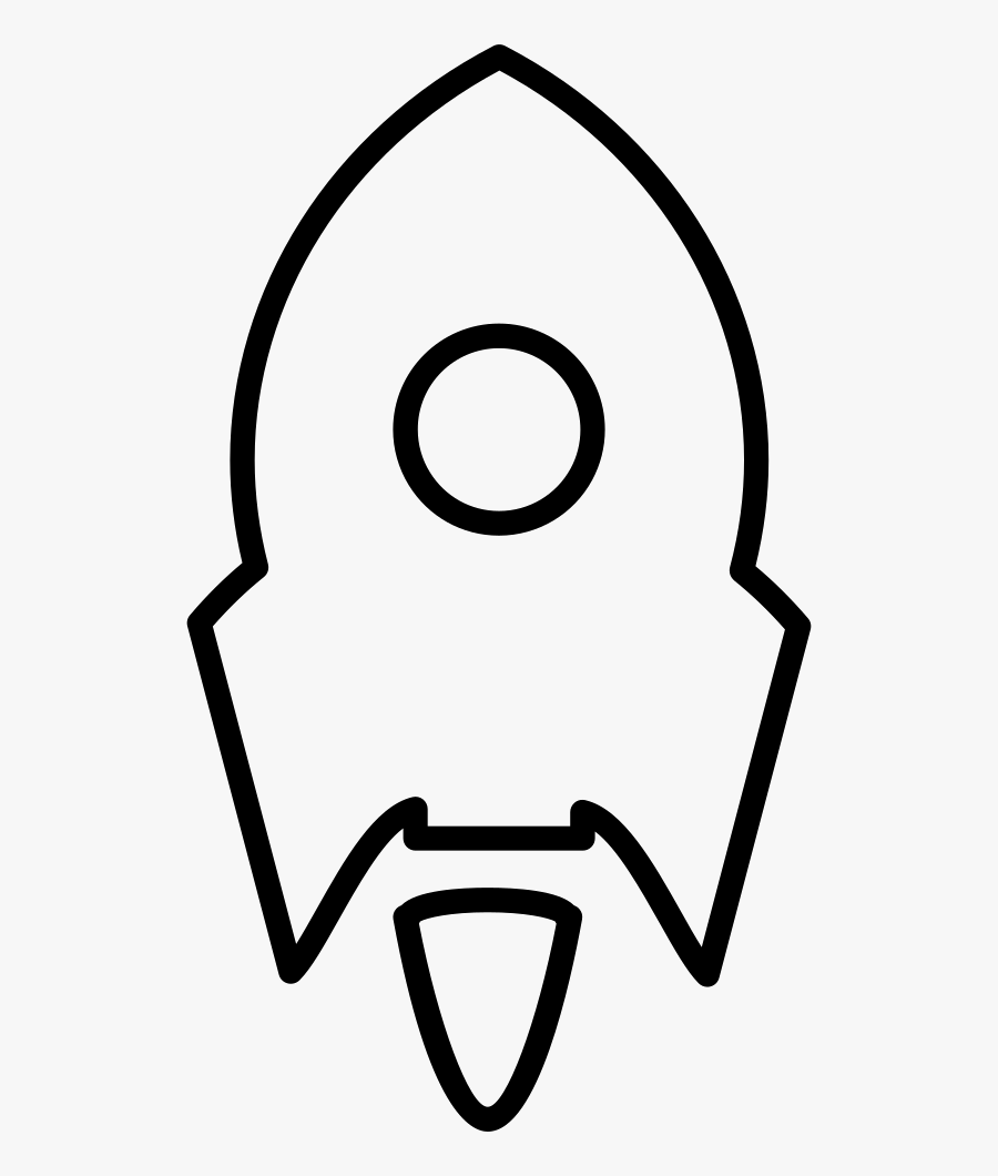 Rocket Ship Variant Small With White Circle Outline - Transparent Rocket Ship Drawing, Transparent Clipart