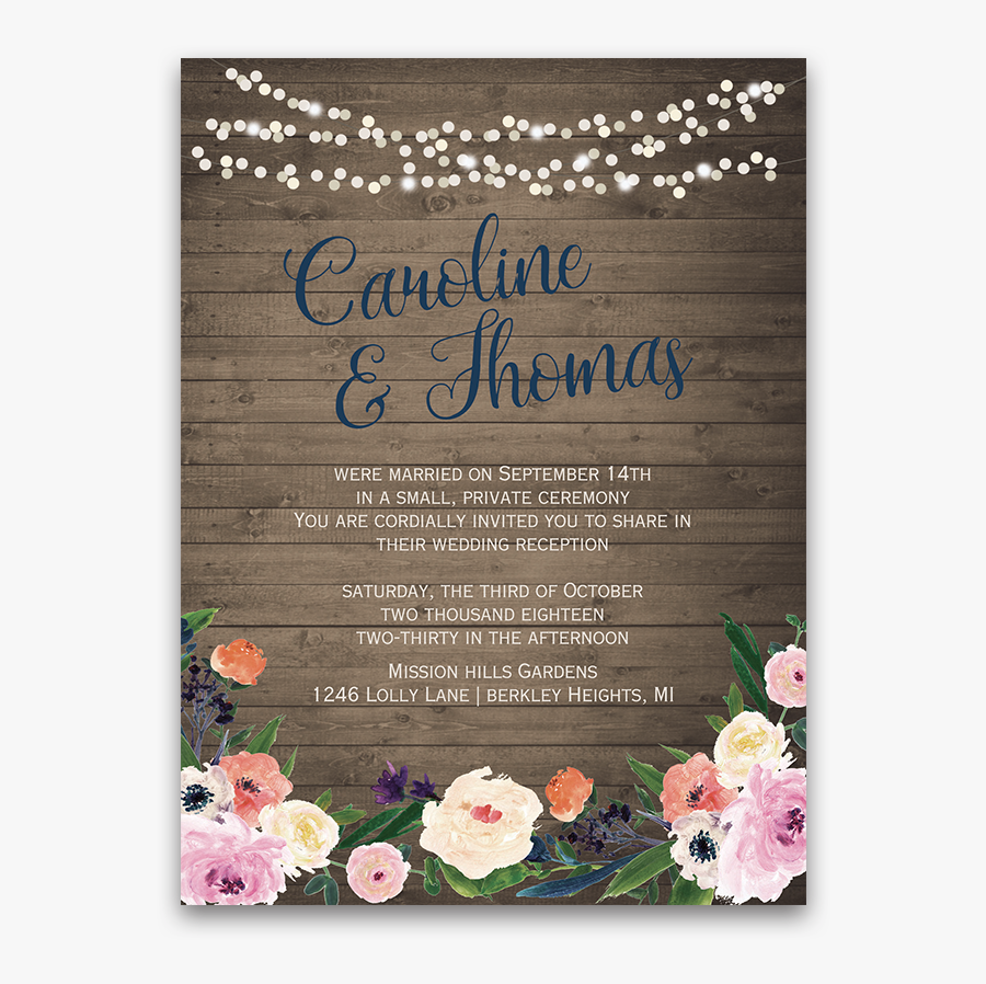 Clip Art Invitation For Wedding - Wedding Reception Invitation E Card, Transparent Clipart