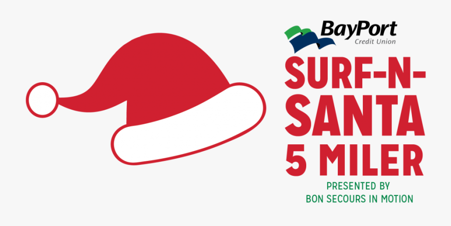 Surf N Santa 5 Miler - Bayport Credit Union, Transparent Clipart