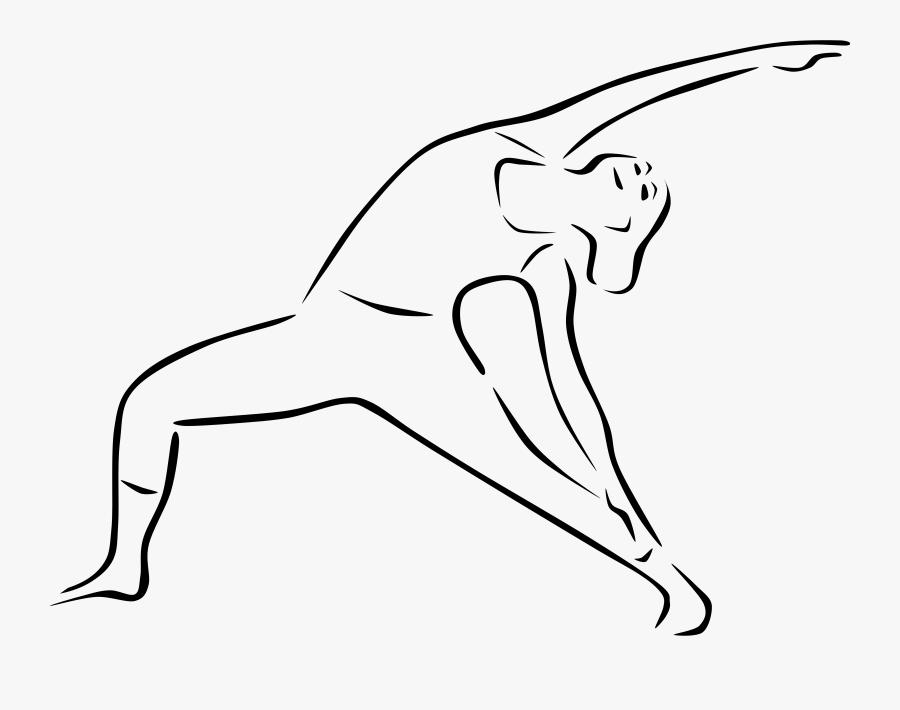 Transparent Human Outline Png - Reverse Warrior Pose Drawing, Transparent Clipart