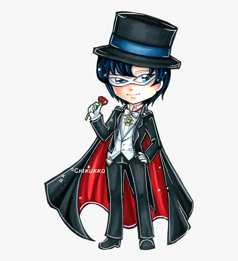 Tuxedo Mask Sailor Moon Chibiusa Sailor Saturn - Chibi Drawings In Tuxedo, Transparent Clipart