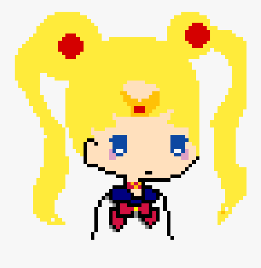 Sailor Moon Chibi - Minecraft Sailor Moon Pixel Art, Transparent Clipart
