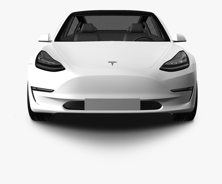 Transparent Tesla Model X Png - White Tesla Model 3 Front, Transparent Clipart