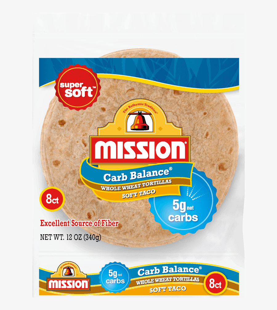 Carb Balance Soft Taco Whole Wheat Tortillas - Mission Carb Balance Tortillas, Transparent Clipart