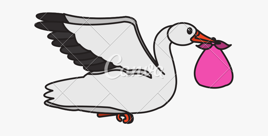 Stork Vector Baby Icon - Duck, Transparent Clipart