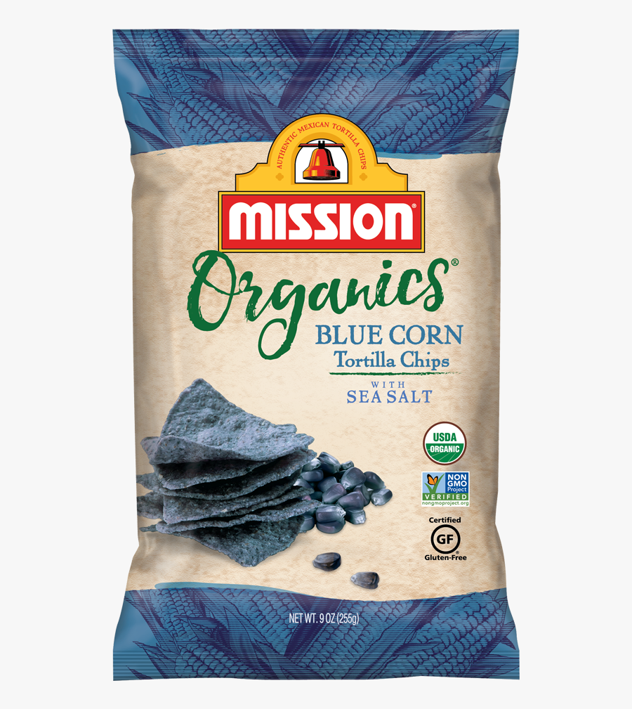 Organic Blue Corn Tortilla Chips, Transparent Clipart